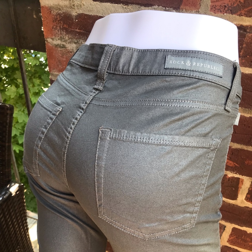 Rock & Republic Berlin Gray Skinny Jeans Size 8. Like new, worn once - Picture 6 of 8